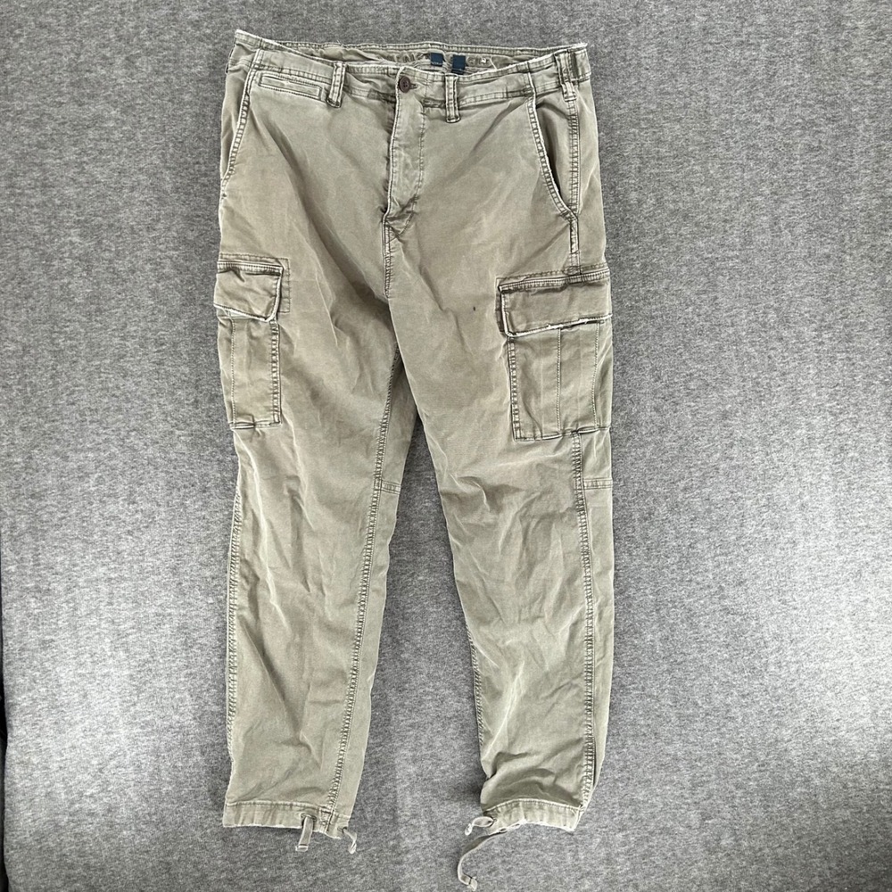 American Eagle Mens Slim Lived-In Cargo Flex Pants 34x32 Fit 36x28 Distressed